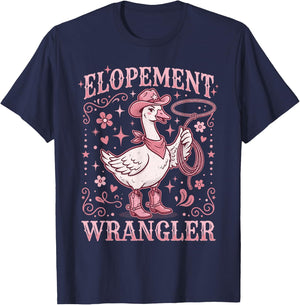 Elopement Wrangler ABA Behavior Analyst RBT Cowboy Goose T-Shirt - T-Shirt | Navy