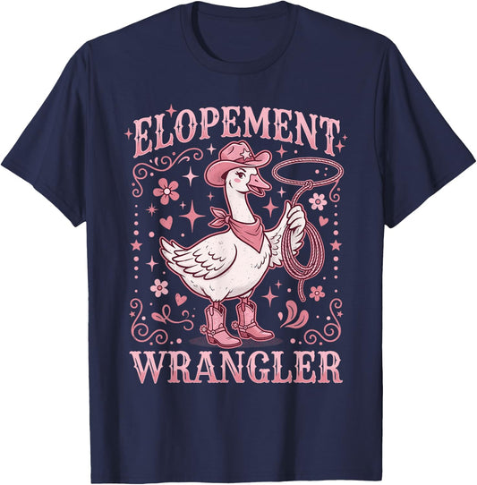 Elopement Wrangler ABA Behavior Analyst RBT Cowboy Goose T-Shirt - T-Shirt | Navy