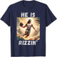 He is Rizzin Funny Jesus Playing Basketball, Jesus Rizzin T-Shirt - T-Shirt | Navy