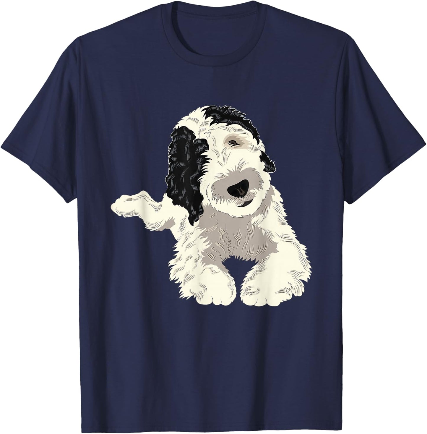 Doodle Dog Sheepadoodle T-Shirt - T-Shirt | Navy