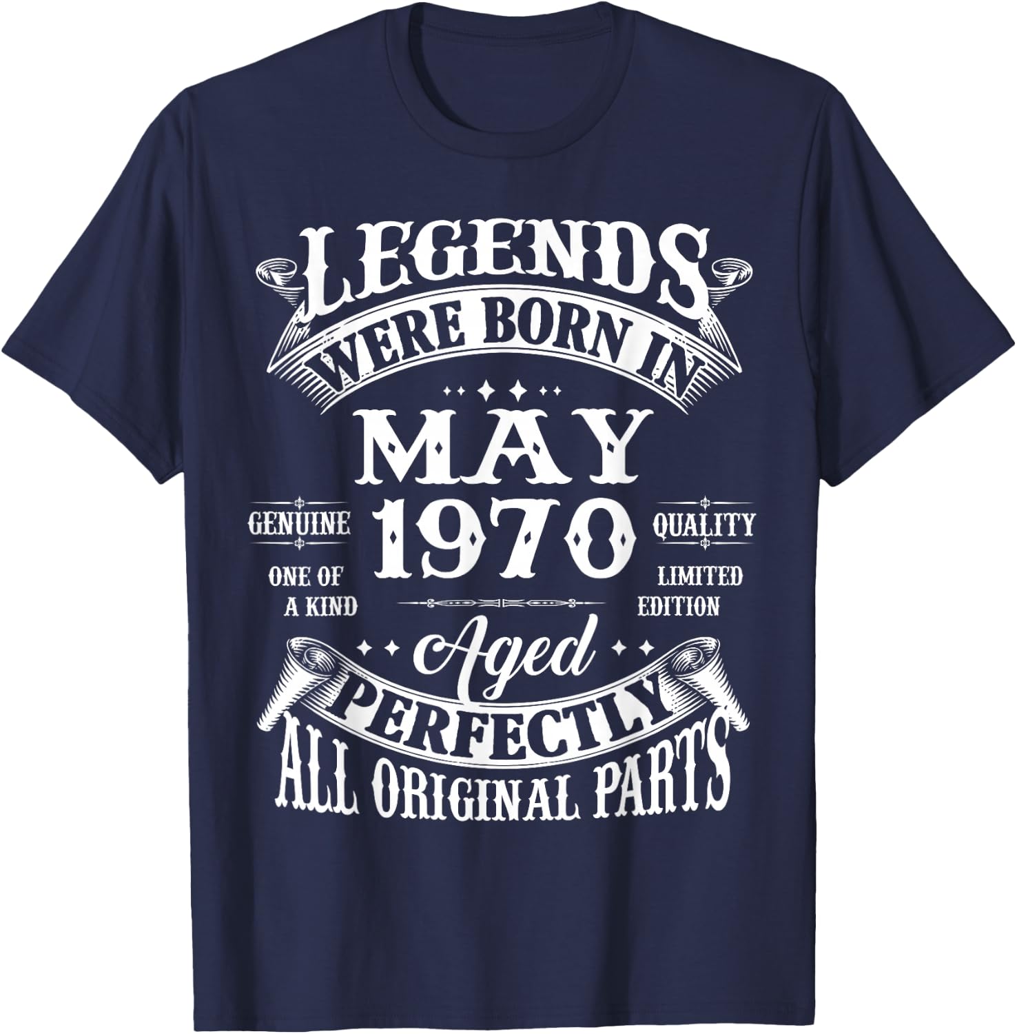 56th Birthday Legends Born In May 1970 56 Years Old T-Shirt - T-Shirt | Navy