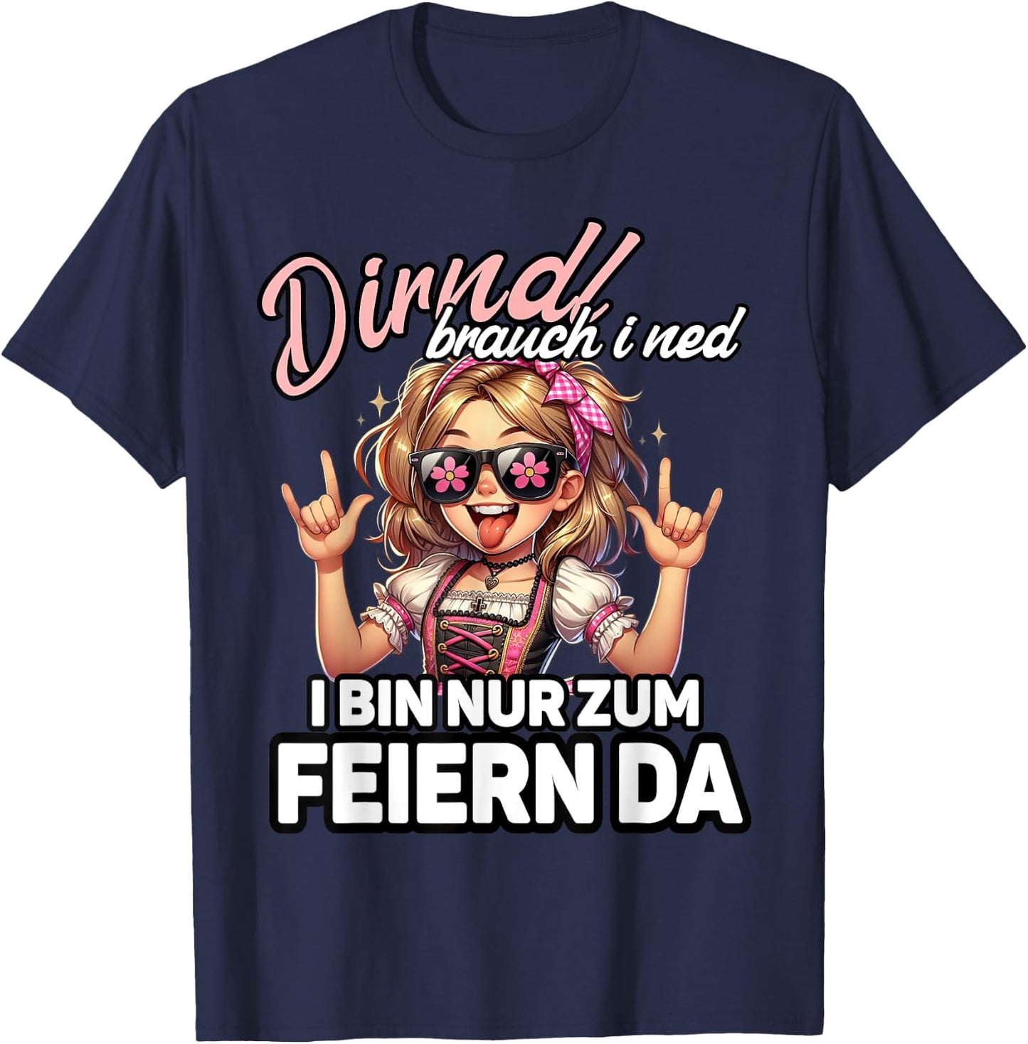 Dirndl Brauch I Ned Oktoberfest Trachtenshirt Damen Trachten T-Shirt - T-Shirt | Navy