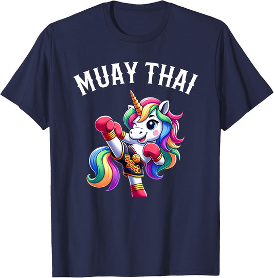 Cute Muay Thai Unicorn T-Shirt - T-Shirt | Navy