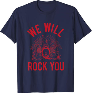 Queen We Will Rock You , black T-Shirt - T-Shirt | Navy