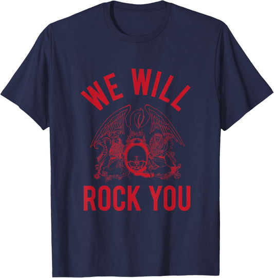 Queen We Will Rock You , black T-Shirt - T-Shirt | Navy