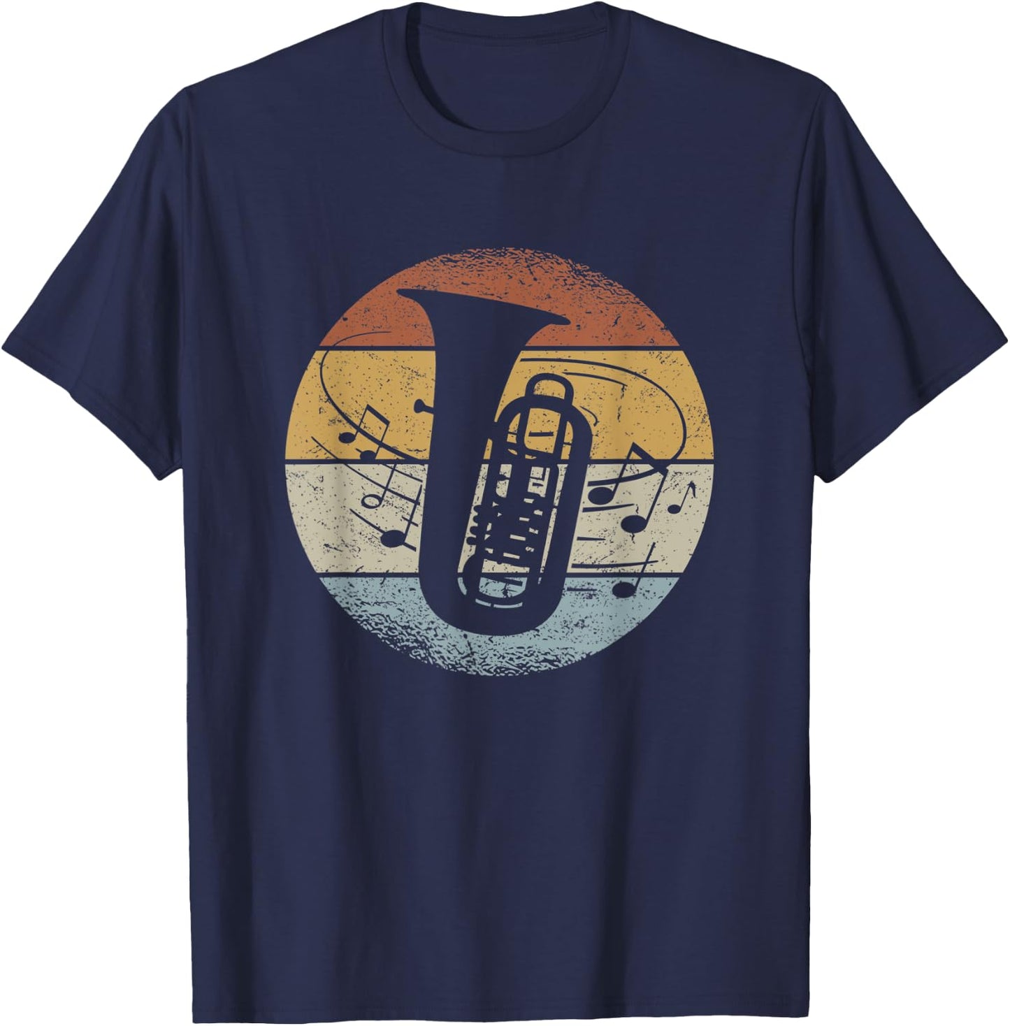 Tubist Orchester Musiker Noten Retro Tuba T-Shirt - T-Shirt | Navy