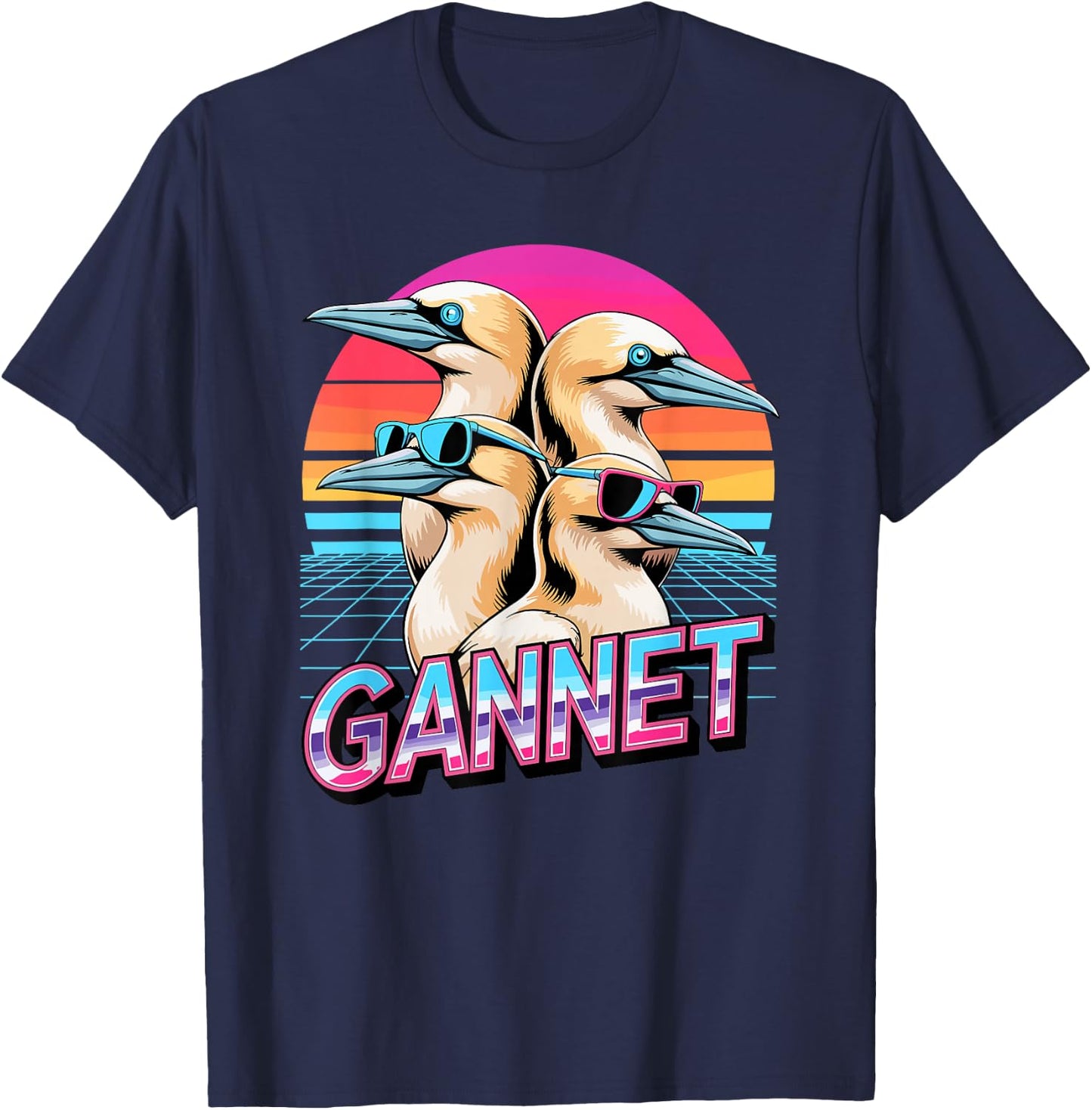 90s Vintage Gannet Bird Gannets T-Shirt - T-Shirt | Navy