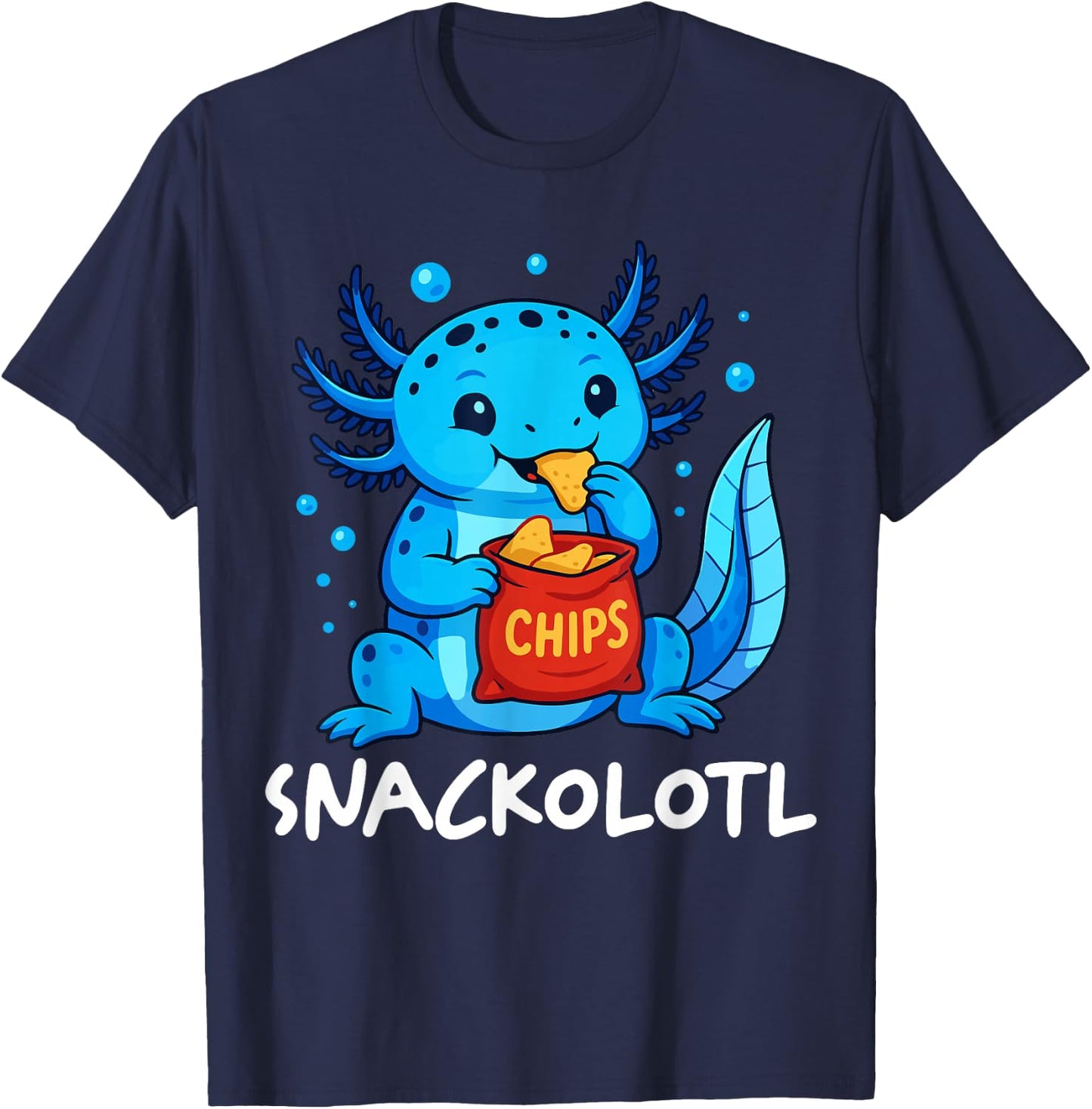Snackolotl Axolotl Snack T-Shirt - T-Shirt | Navy