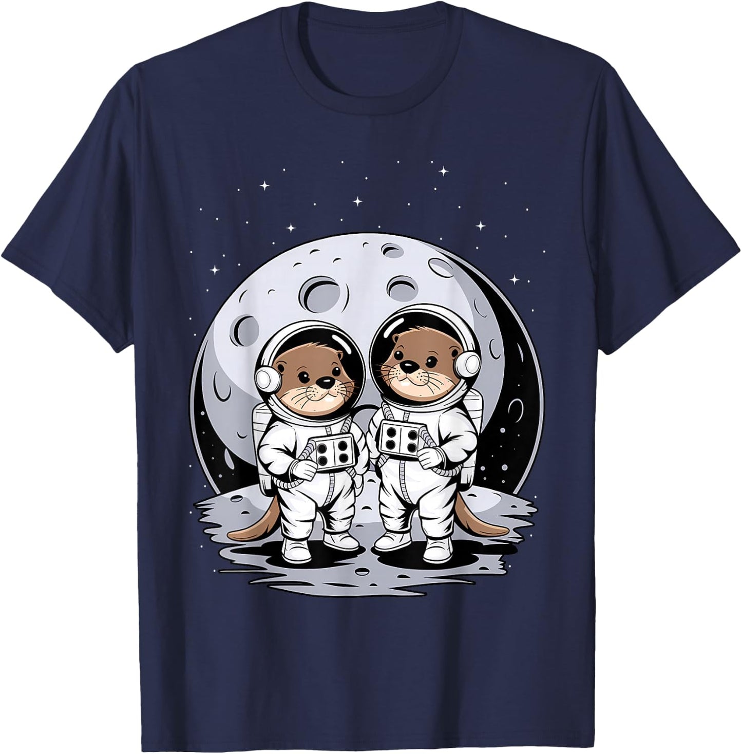 Otter Astronaut Kids Otter Women Space Sea Otter T-Shirt - T-Shirt | Navy