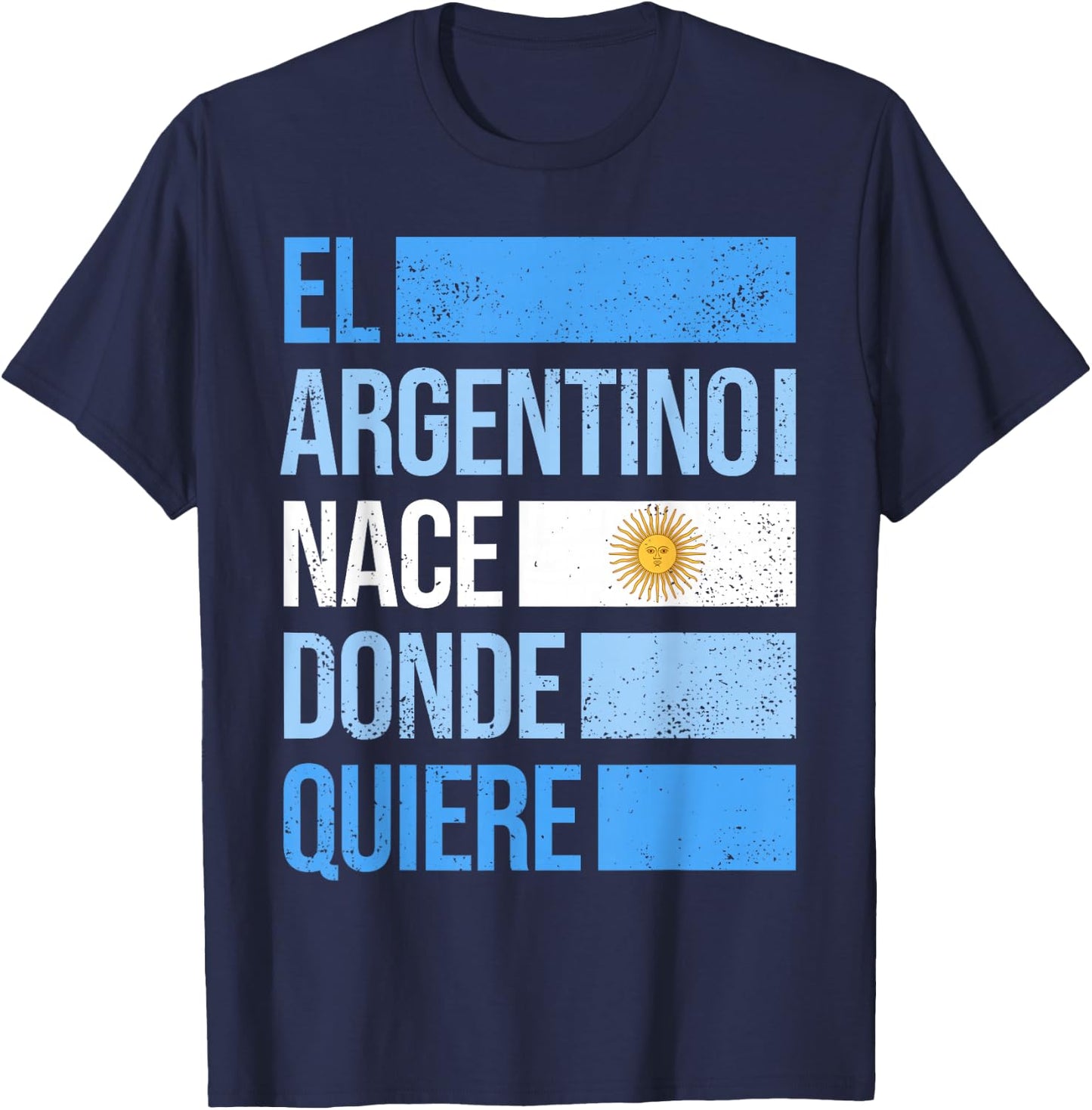 Honorary Argentine Argentina Flag Patriotic Argentinian T-Shirt - T-Shirt | Navy