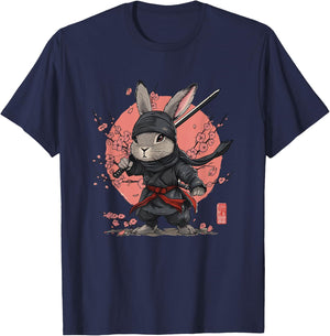 Anime Ninja Rabbit, Manga Easter Bunny T-Shirt - T-Shirt | Navy