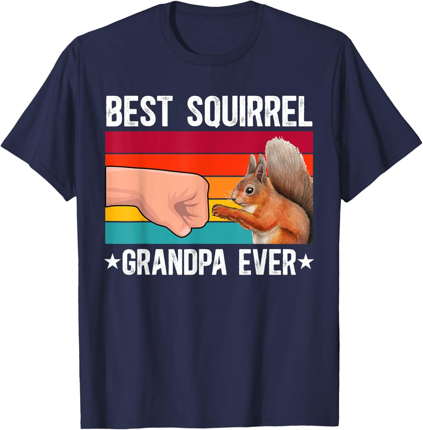 Best Squirrel Grandpa Ever Squirrel Owner Squirrel Lover T-Shirt - T-Shirt | Navy