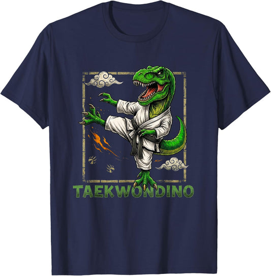 Funny Taekwondo Dinosaur Taekwondosaurus T-Rex Taekwondoin T-Shirt - T-Shirt | Navy
