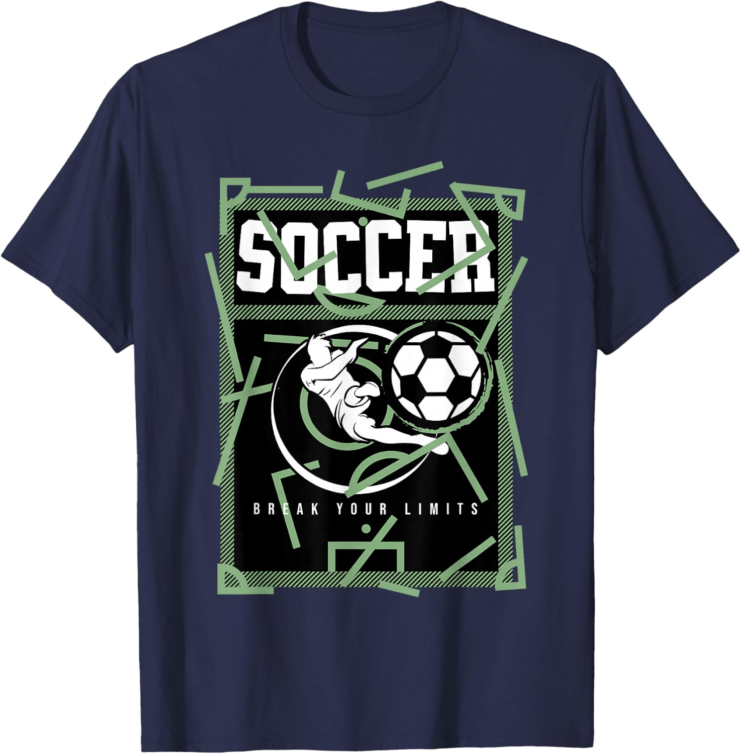 Soccer Break Your Limits Attitude T-Shirt - T-Shirt | Navy