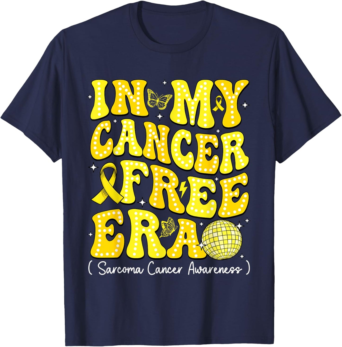 In My Cancer Free Era Dalmatian Dots Sarcoma Cancer T-Shirt - T-Shirt | Navy