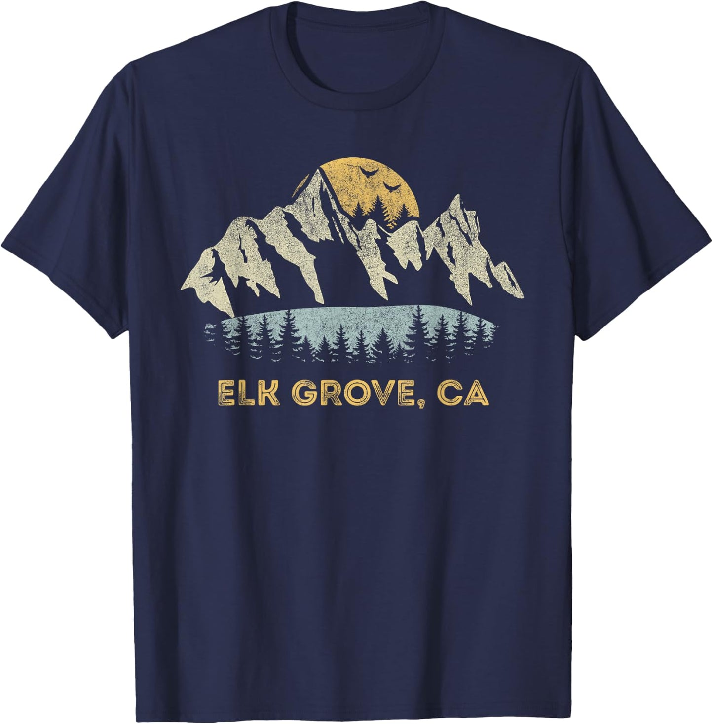 Elk Grove California Mountain Sunset Sunrise CA T-Shirt - T-Shirt | Navy