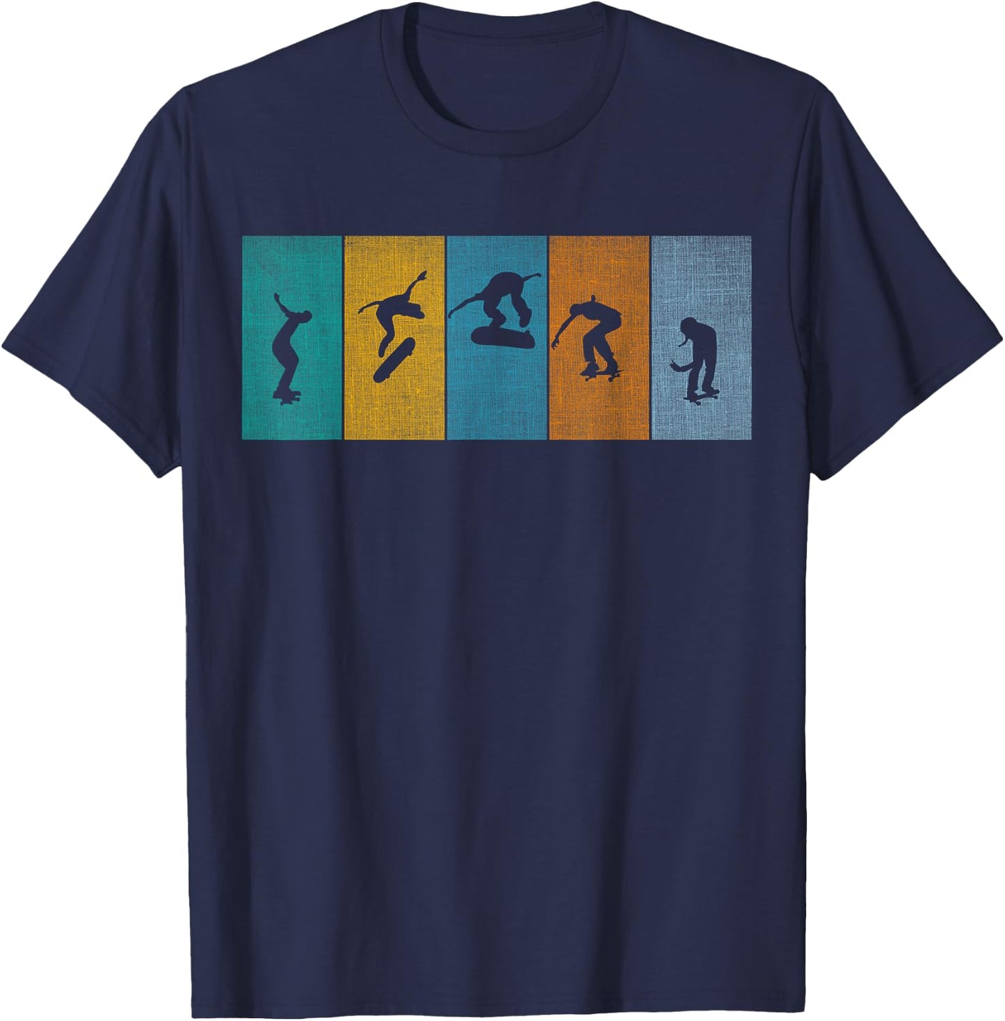 Retro Skater - Vintage Skateboarder, Skateboarding Lover T-Shirt - T-Shirt | Navy