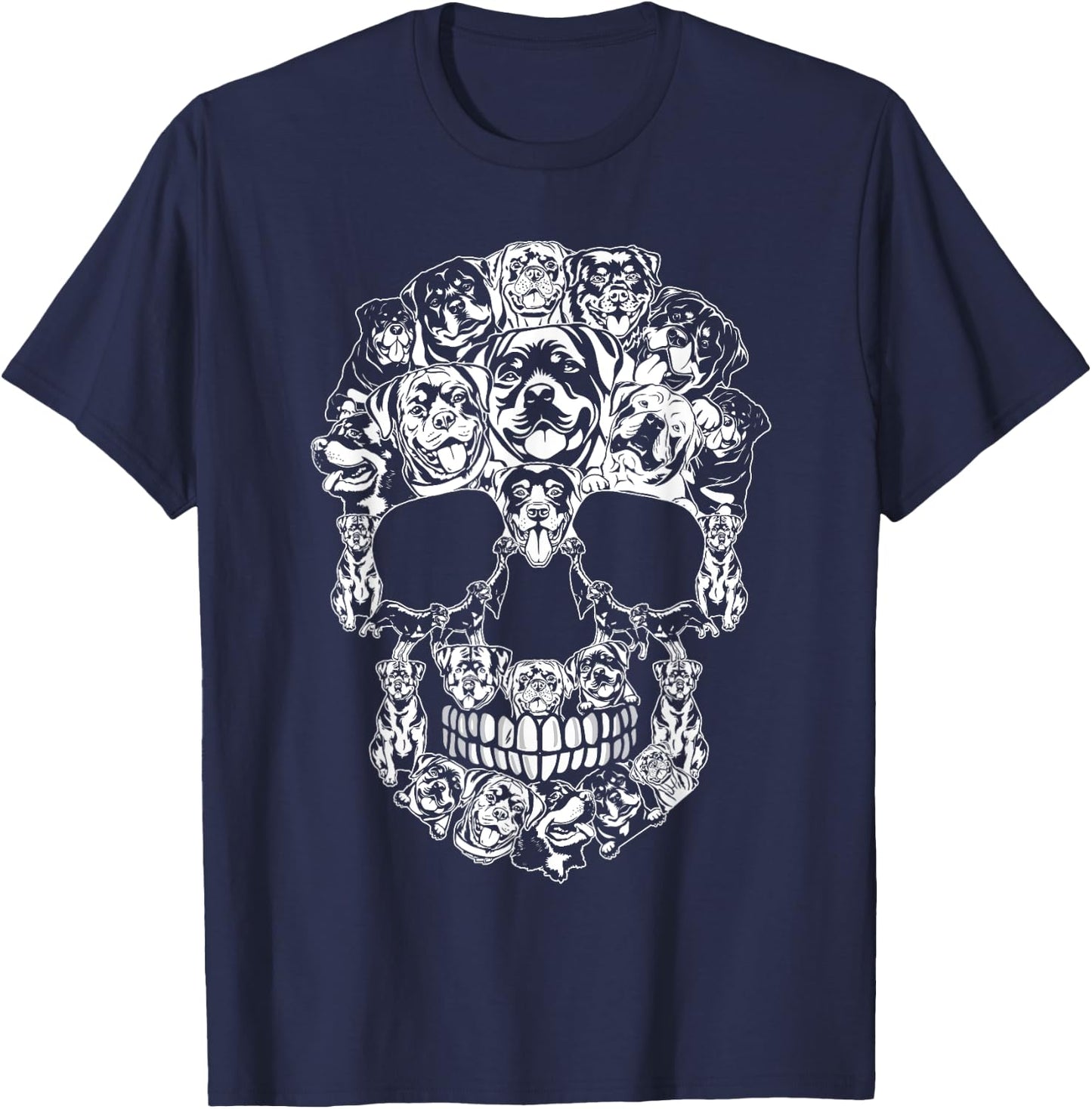 Matching Family Rottweiler Dog Skull Costume Halloween Women Kids T-Shirt - T-Shirt | Navy