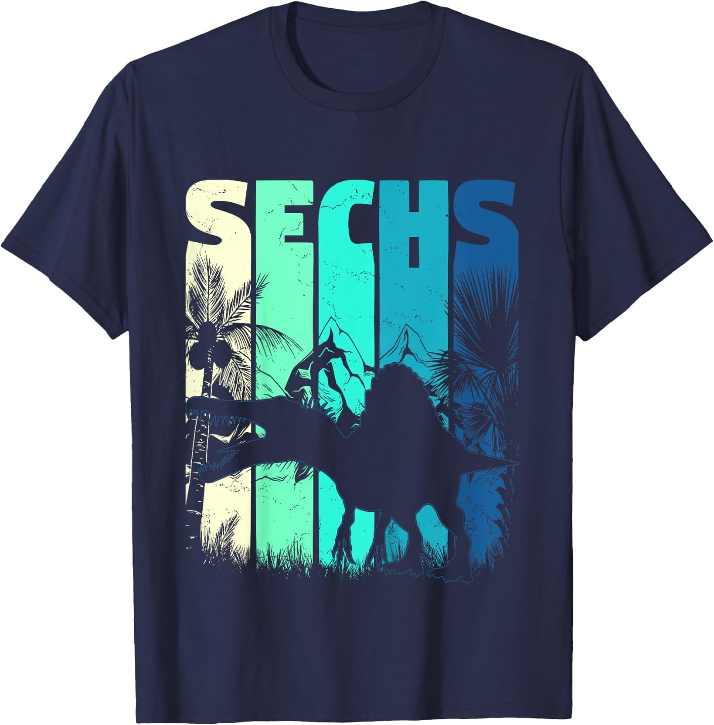Kinder Spinosaurus 6 Jahre Alt 6. Geburtstag Jungen Mädchen Neun T-Shirt - T-Shirt | Navy