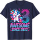Awesome Since 2022 Unicorn 3rd Birthday 3 Years Old Girl T-Shirt - T-Shirt | Navy
