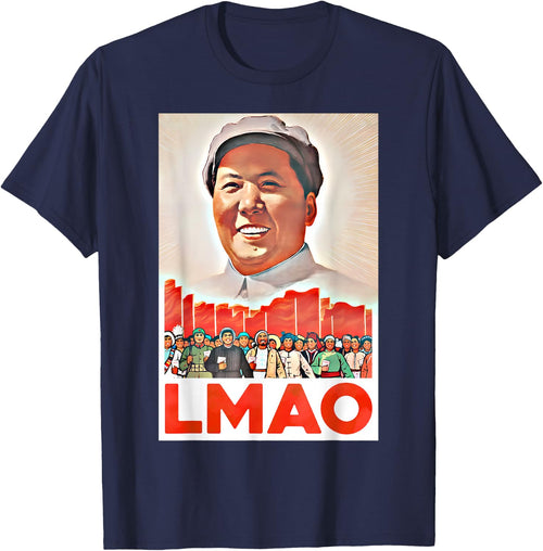 LMAO Mao Zedong Chinese Communist Propaganda Poster , Black, S