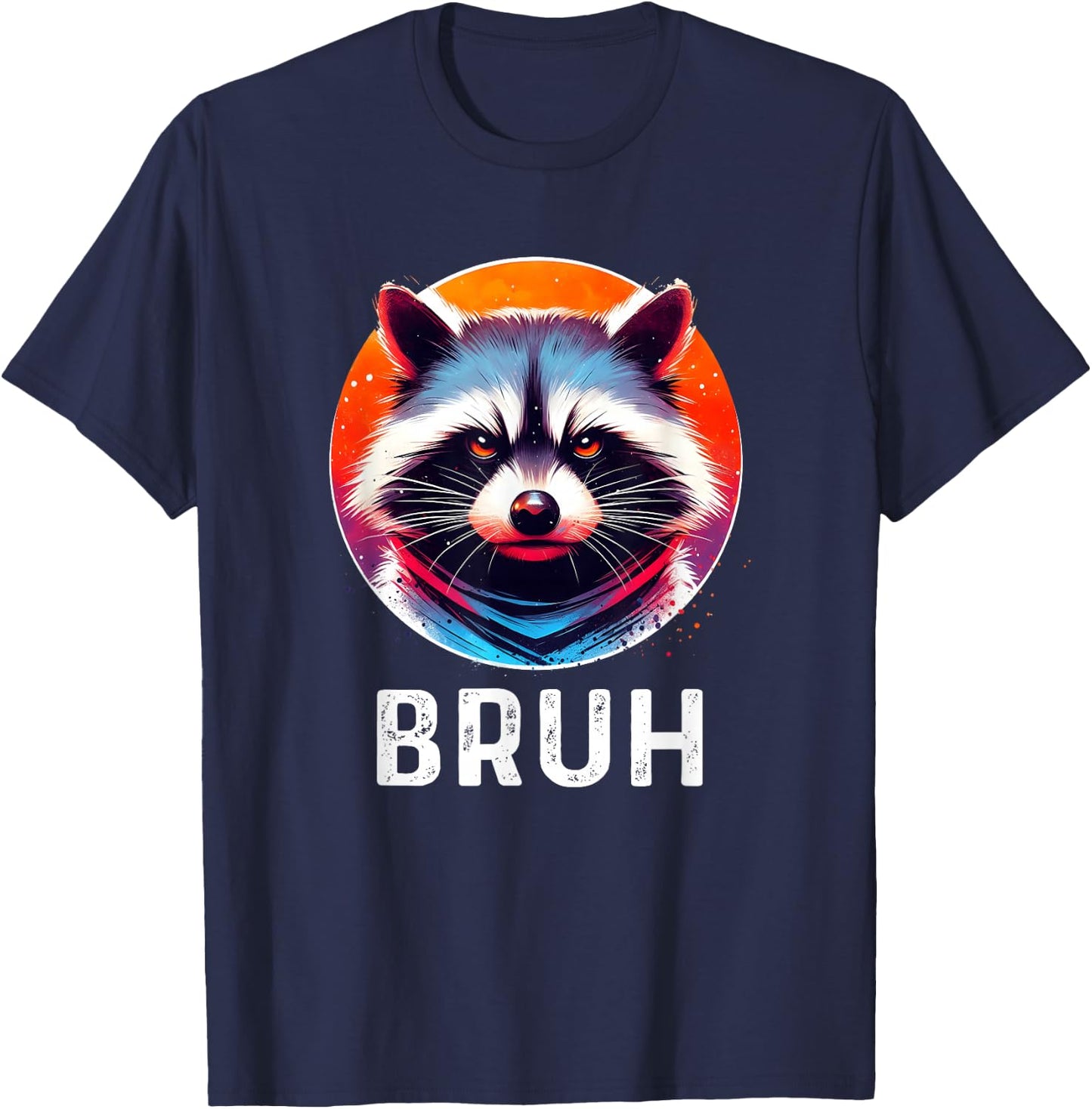 Bruh Raccoon Shirt Funny Slang Trash Panda Meme Boys Graphic T-Shirt - T-Shirt | Navy