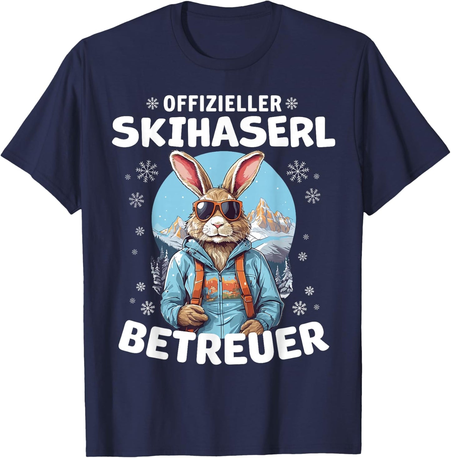 Official Skihaserl Caregiver Apres Ski Skier , black T-Shirt - T-Shirt | Navy