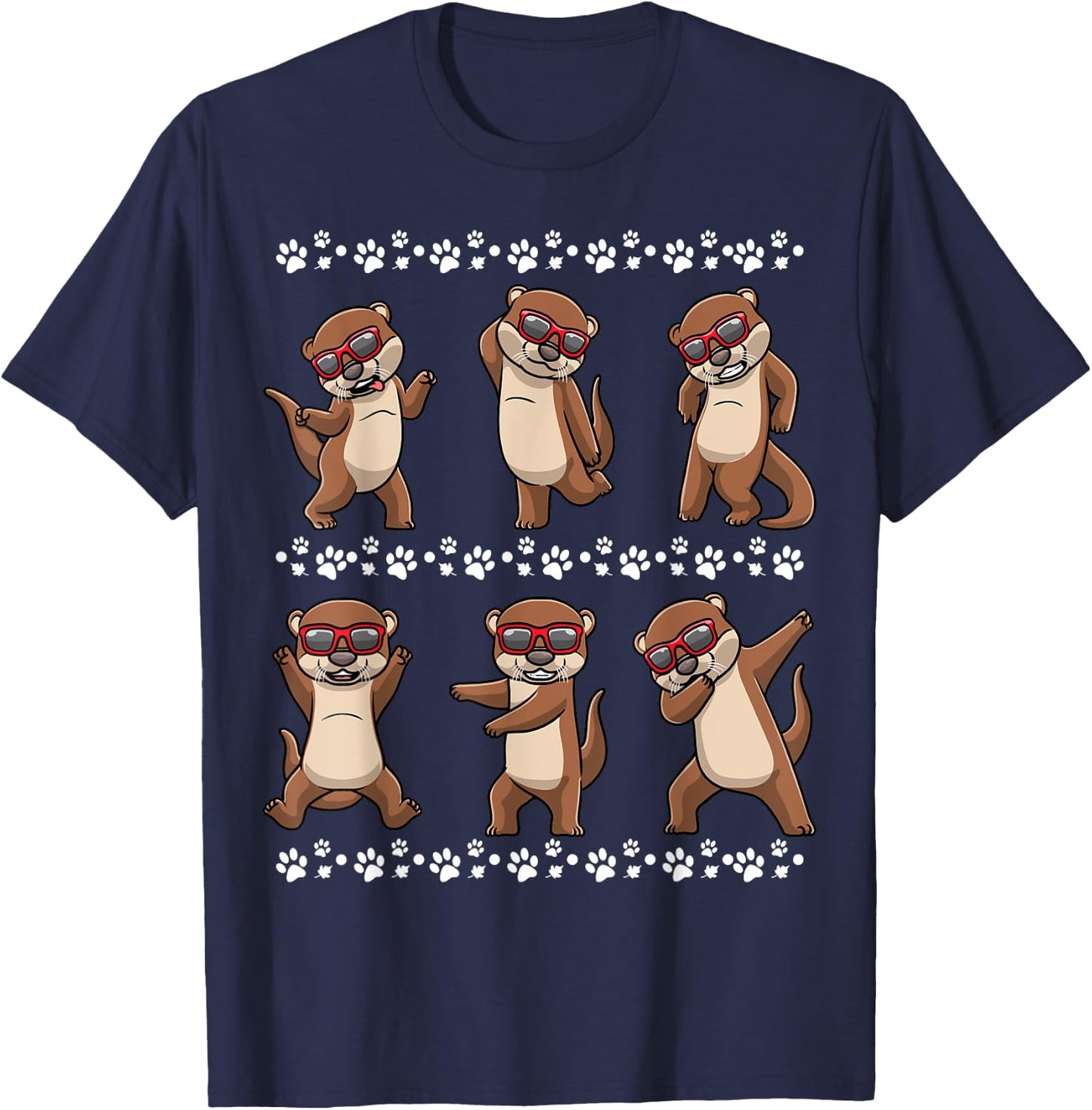 Dancing Otter With Sunglasses T-Shirt - T-Shirt | Navy