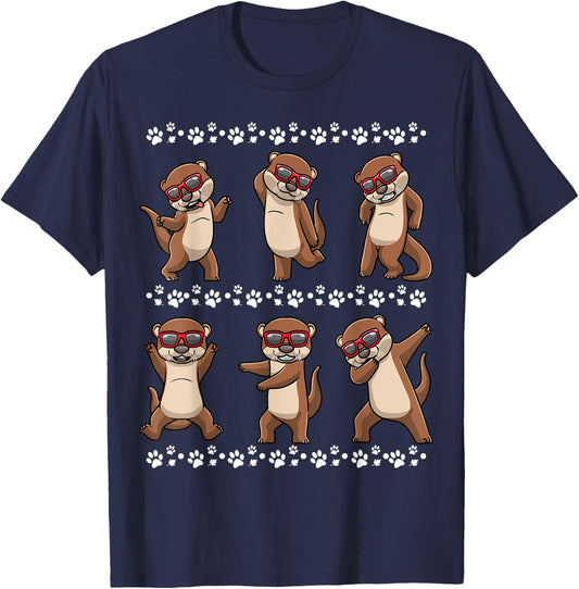 Dancing Otter With Sunglasses T-Shirt - T-Shirt | Navy