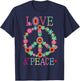 Peace Love 60s 70s Flower Power Hippie Outfit , black T-Shirt - T-Shirt | Navy
