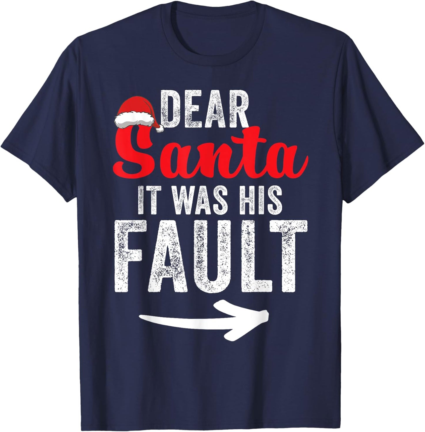 Funny Matching Couples Christmas His and Hers T-Shirt - T-Shirt | Navy