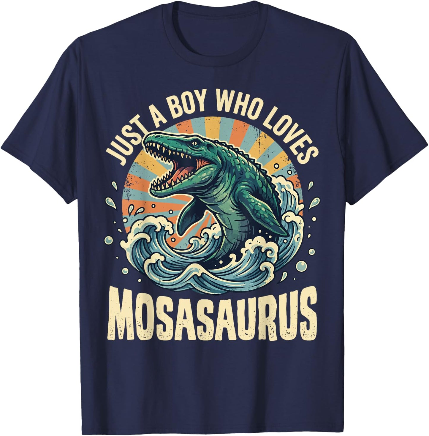 Just A Boy Who Loves Mosasaurus T-Shirt - T-Shirt | Navy