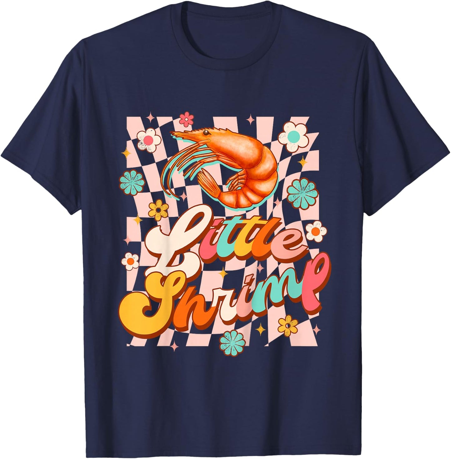 Kids Baby Shower Cute Shrimp Seafood Lover Little Shrimp Toddler T-Shirt - T-Shirt | Navy
