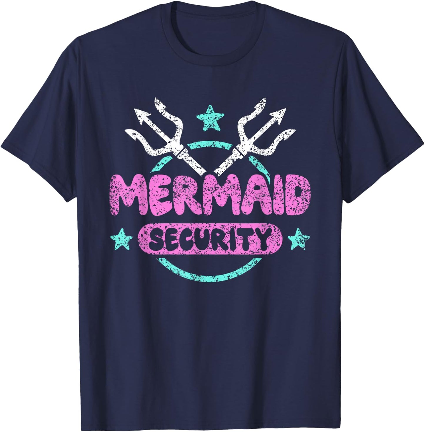 Mermaid Security Celebration Birthday Party Mermaid T-Shirt - T-Shirt | Navy