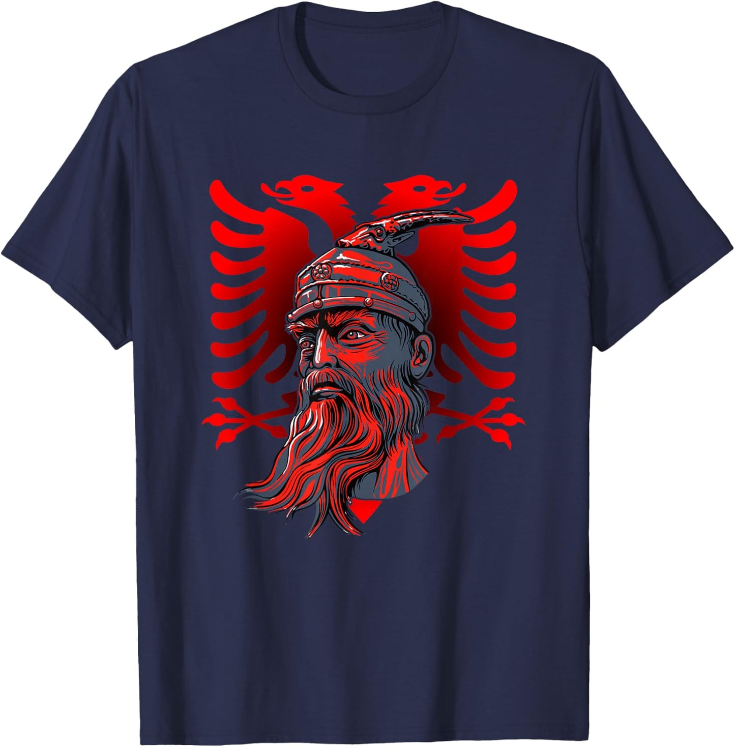 Skanderbeg Albanischer Nationalheldenadler Kosovo Albaner T-Shirt - T-Shirt | Navy