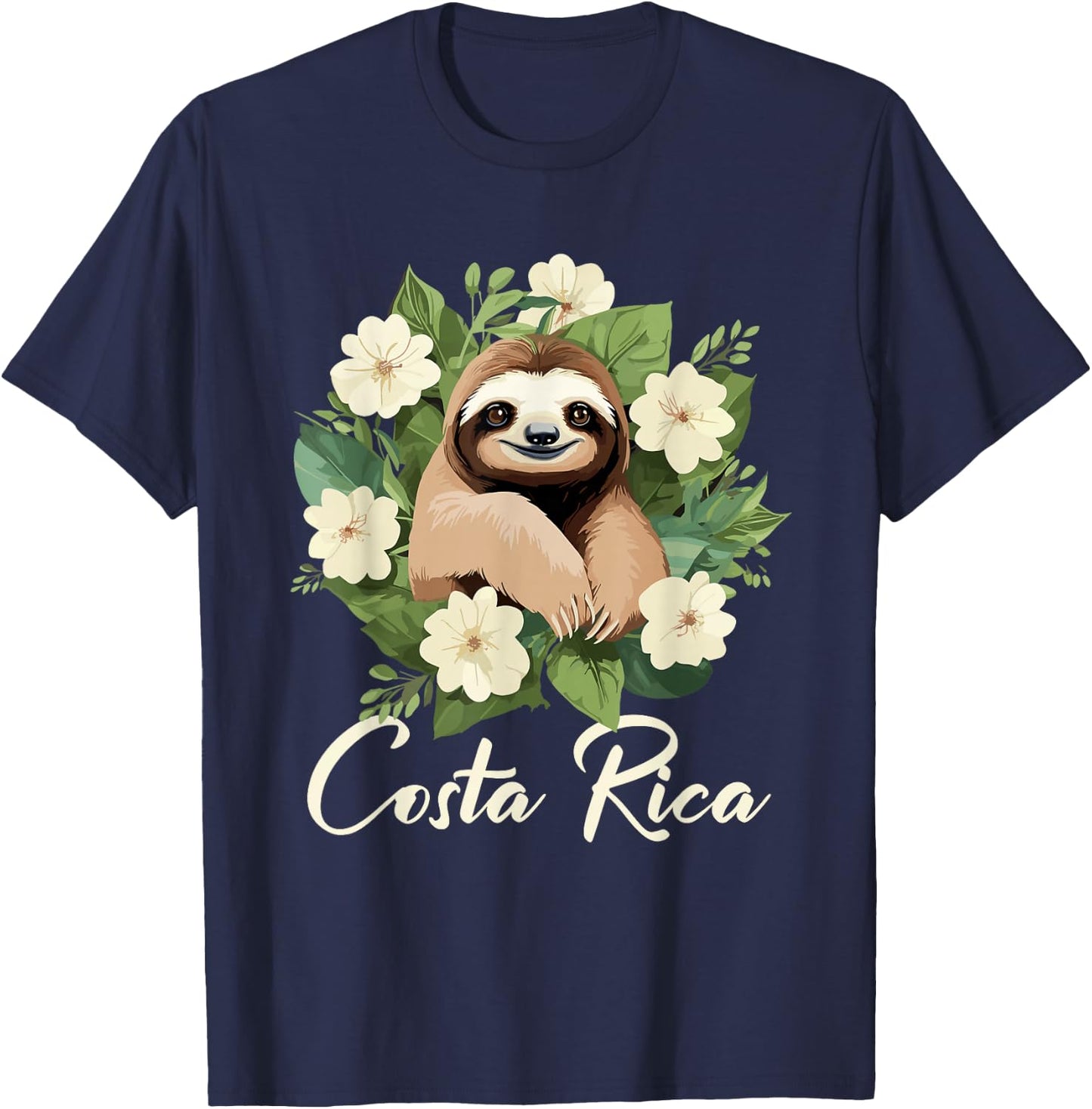 Costa Rica Tropical Sloth T-Shirt - T-Shirt | Navy