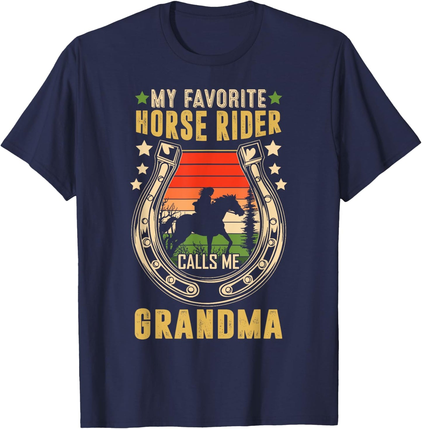My Favorite Horse Rider Calls Me Grandma Mother's Day T-Shirt - T-Shirt | Navy