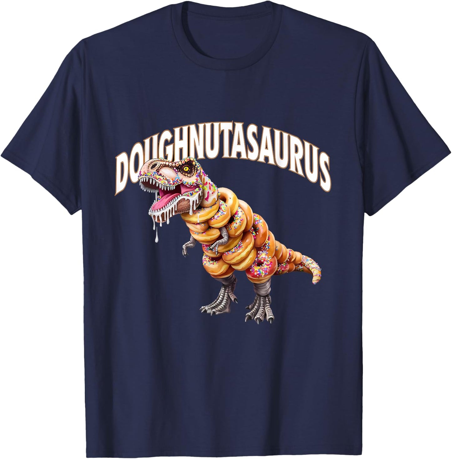 Donut Dino T-Rex Baking Dinosaur Funny Doughnut T-Shirt - T-Shirt | Navy