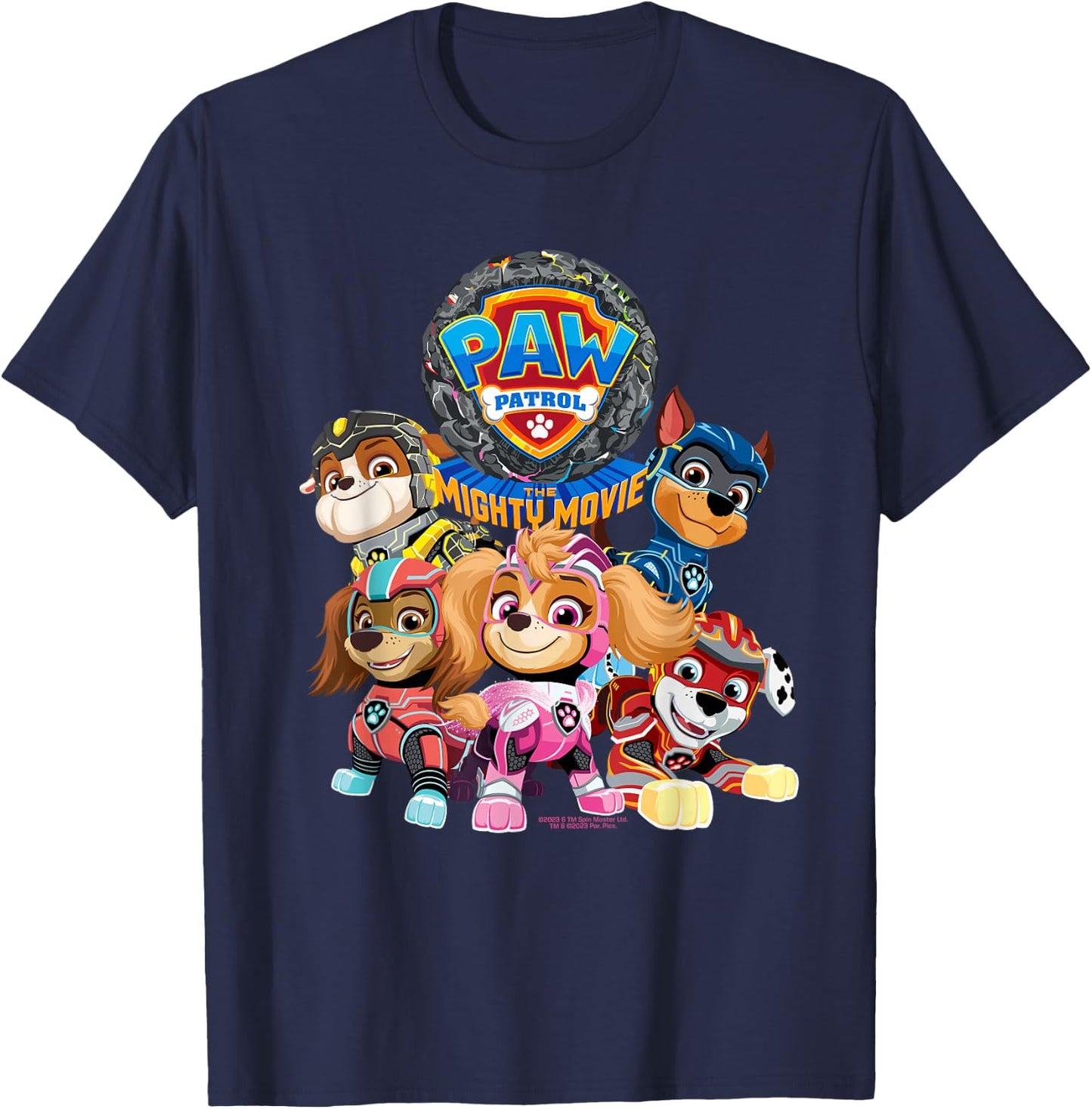 PAW Patrol: The Mighty Movie Group , Blue, S T-Shirt - T-Shirt | Navy