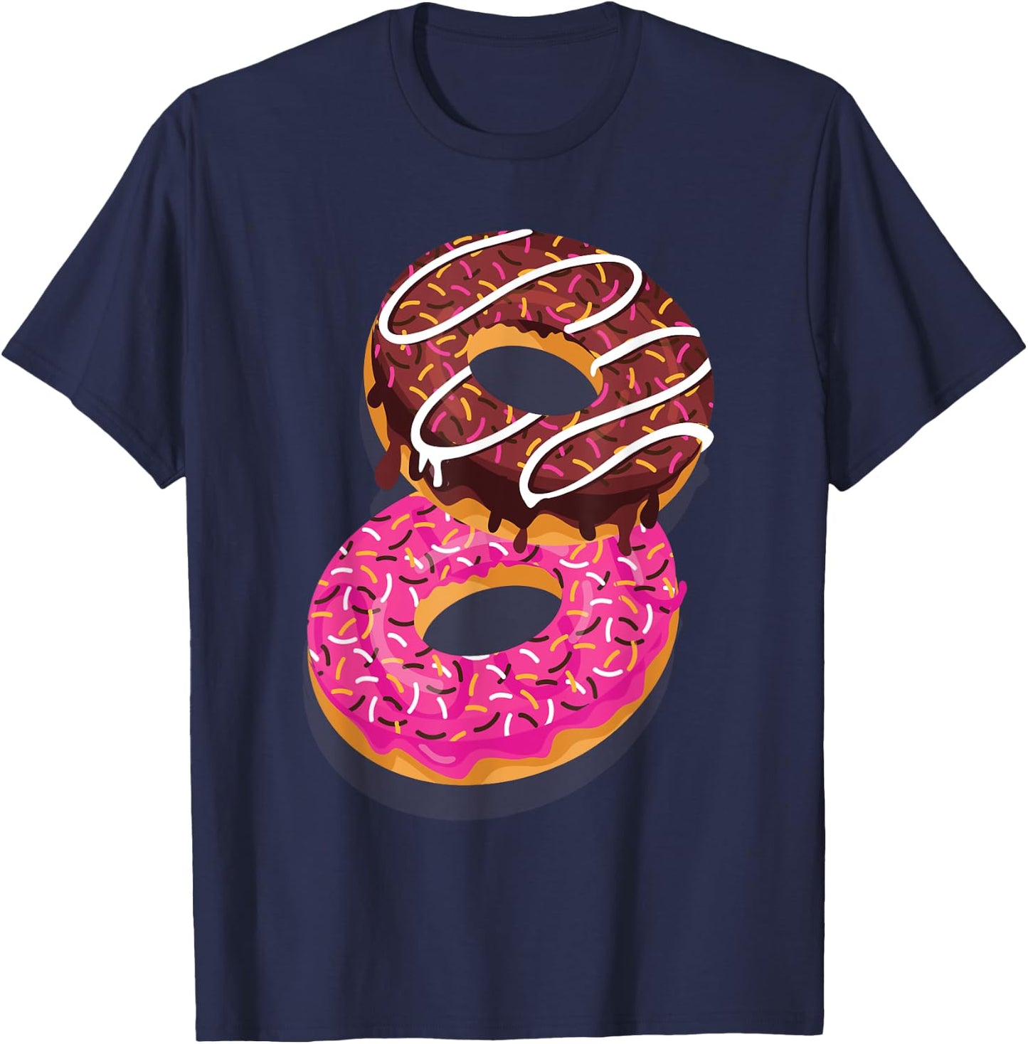 Donut Sweet Dessert Snack Funny Doughnut Food Lover Gifts T-Shirt - T-Shirt | Navy