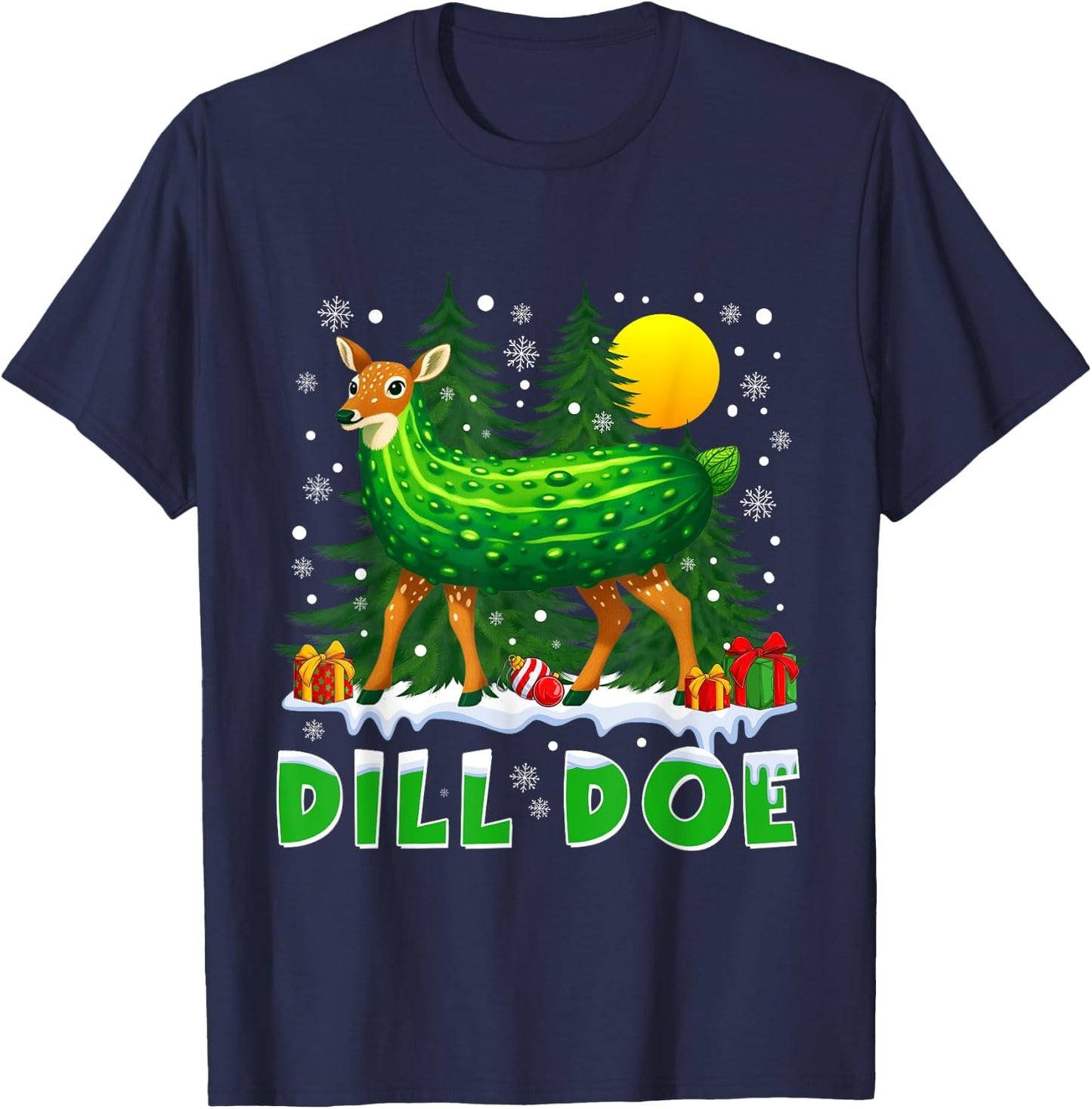 Dill Doe Pickle Funny Inappropriate Christmas Adult Humor T-Shirt - T-Shirt | Navy