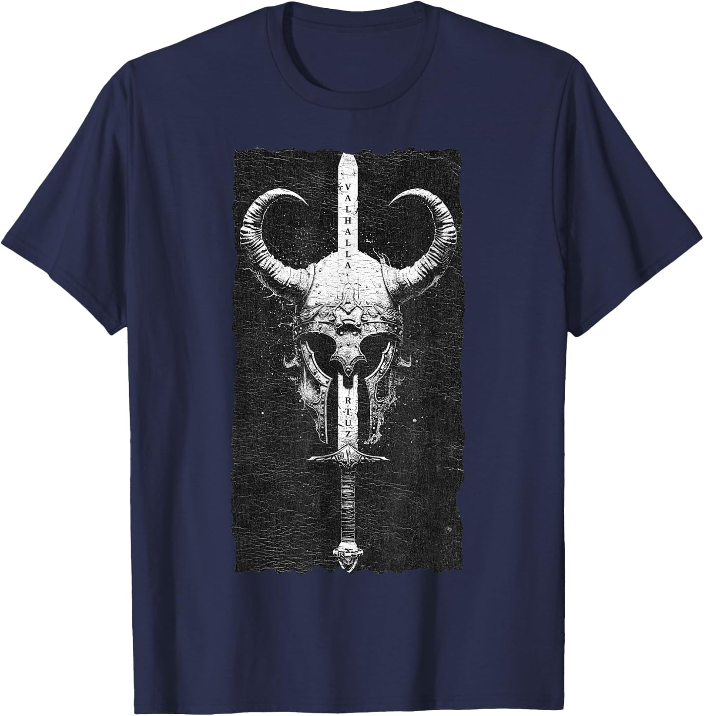 Valhalla Odin Thor Runes Viking Helmet Warrior Viking T-Shirt - T-Shirt | Navy