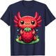 Axolotls Cute Strawberry Summer Fruit Lover Kawaii Axolotl T-Shirt - T-Shirt | Navy