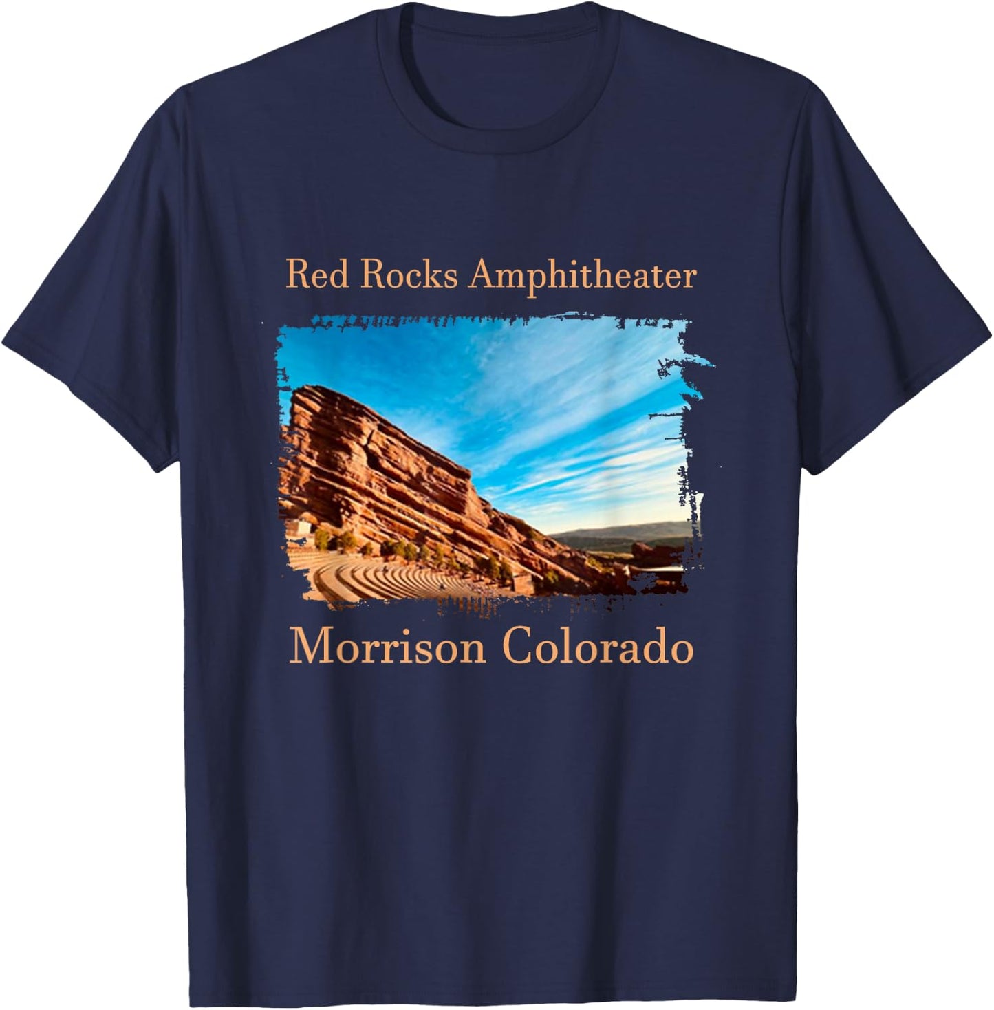 Red Rocks Amphitheatre - Morrison Colorado , Black, S T-Shirt - T-Shirt | Navy