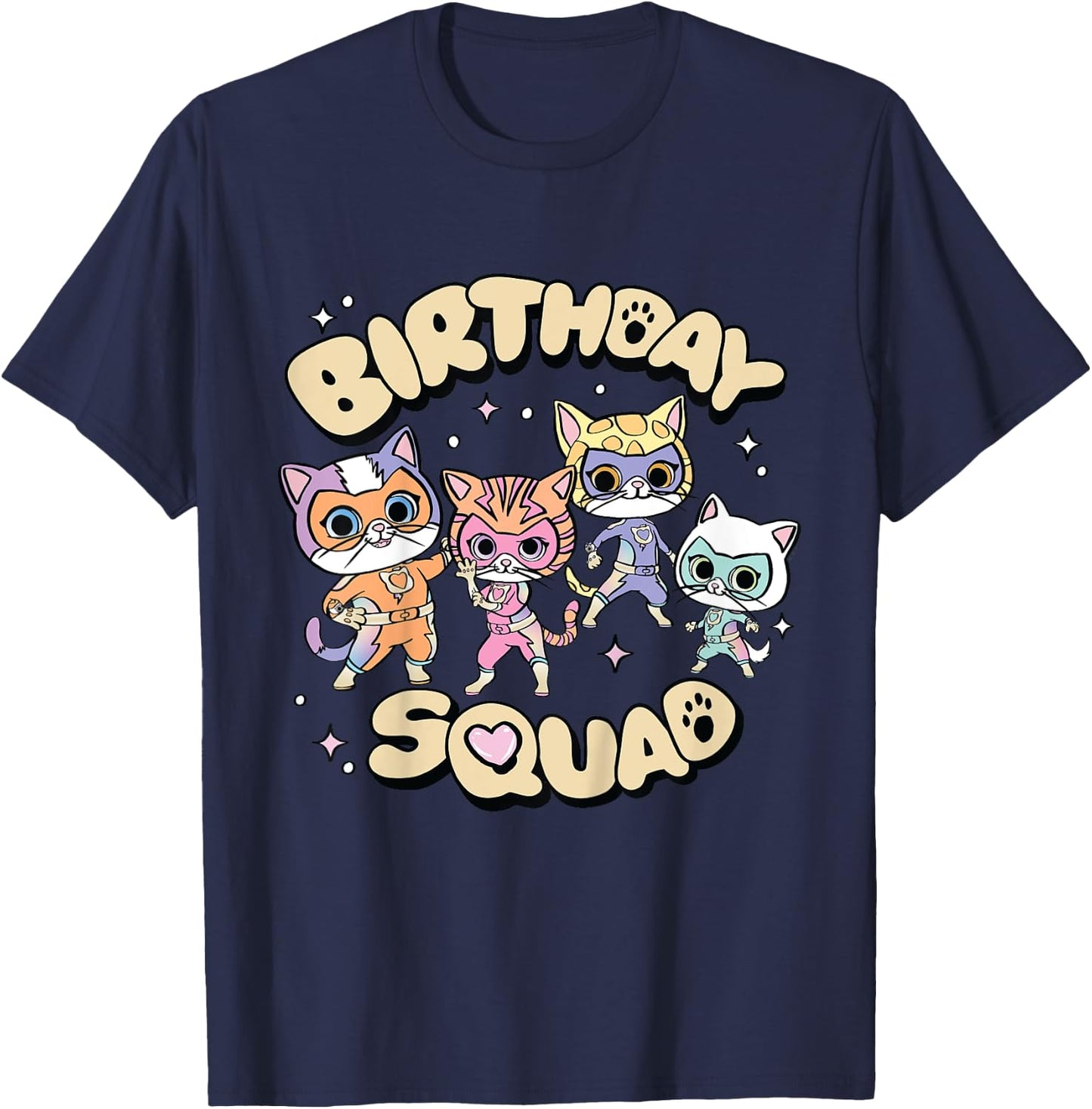 Disney Jr. SuperKitties "Birthday Squad" Party Trip Matching T-Shirt - T-Shirt | Navy