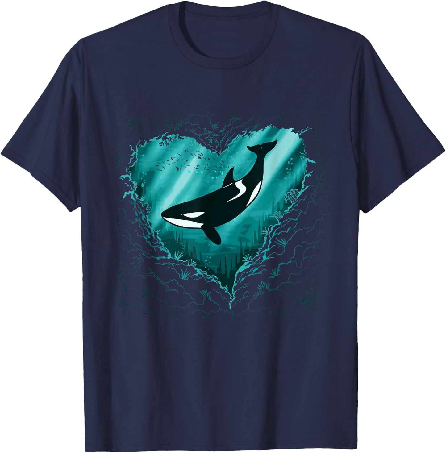 Whale Orca Heart Killer Whale orca whale T-Shirt - T-Shirt | Navy