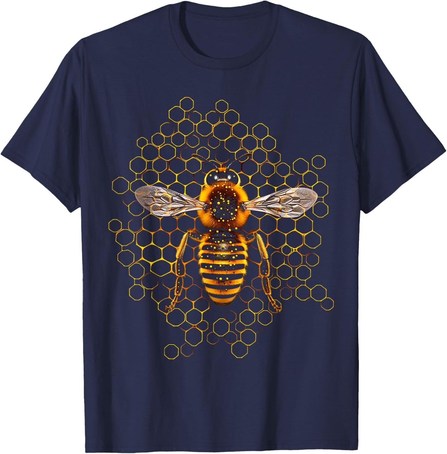 Biene Geometrisch Tier Zoo Kunst Biene T-Shirt - T-Shirt | Navy
