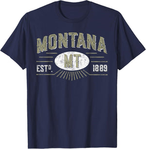 Big Sky Country Montana Treasure State The Last Best Place T-Shirt - T-Shirt | Navy