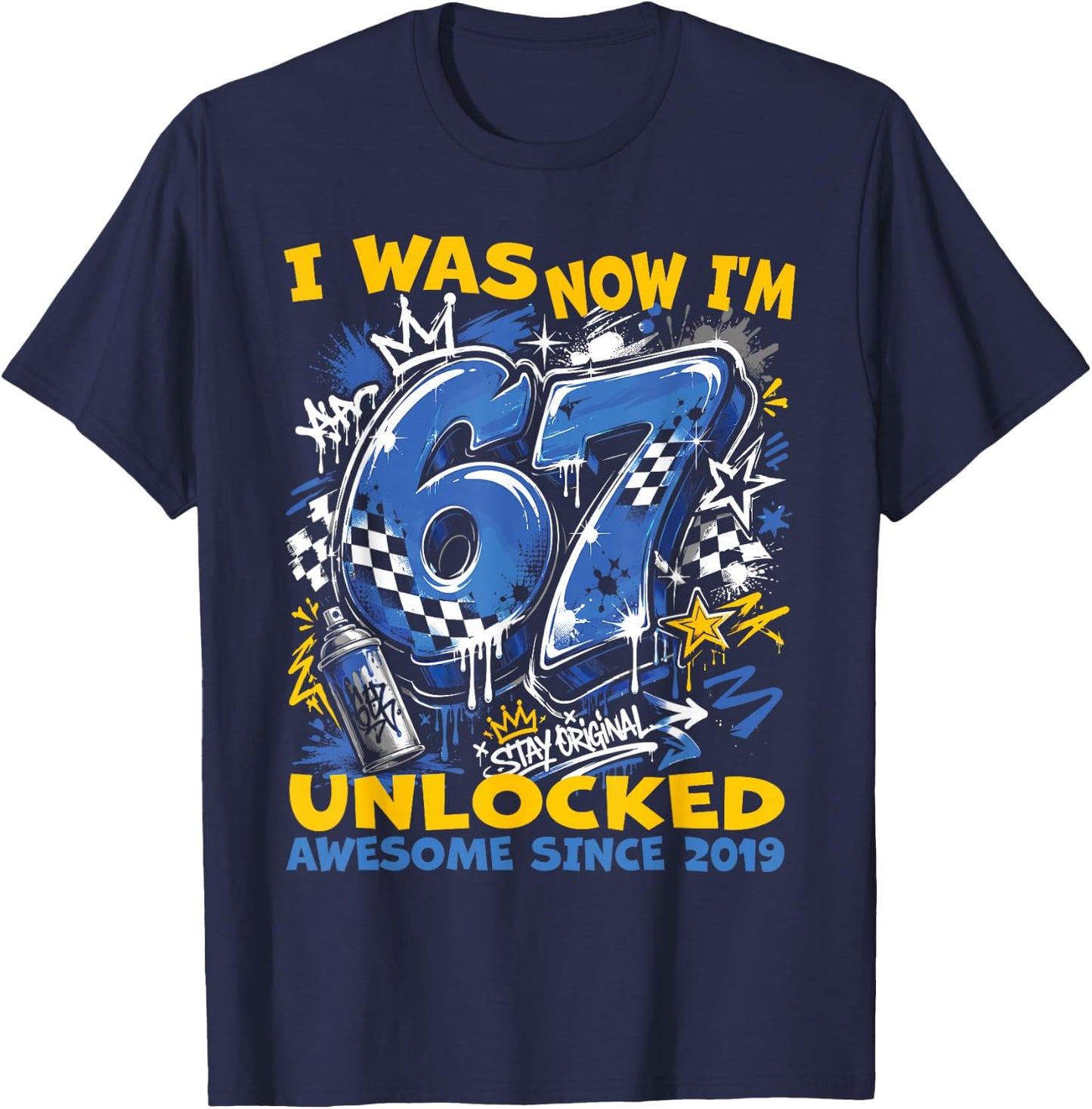 I was 6 Now Im 7 Gamer Boy Birthday Level Up Celebration Fun T-Shirt - T-Shirt | Navy