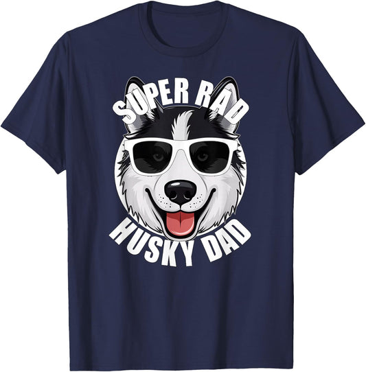 Husky Dad Funny Father’s Day Siberian Husky Dog Dad Men’s T-Shirt - T-Shirt | Navy